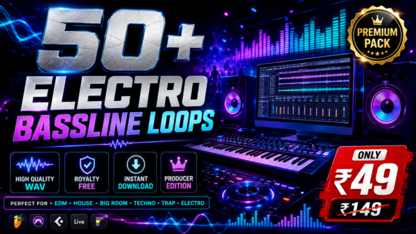 50+ Premium Electro Bassline Loops Pack – High Quality WAV Loops